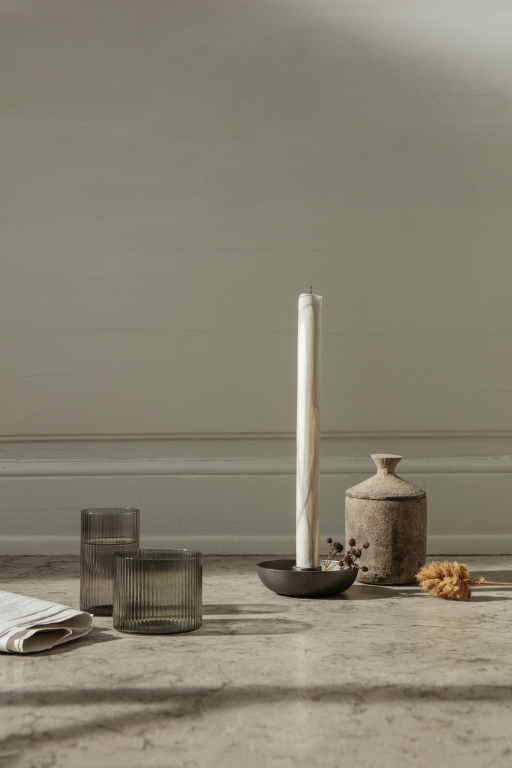Ferm Living Bowl kandelaar single aluminium messing