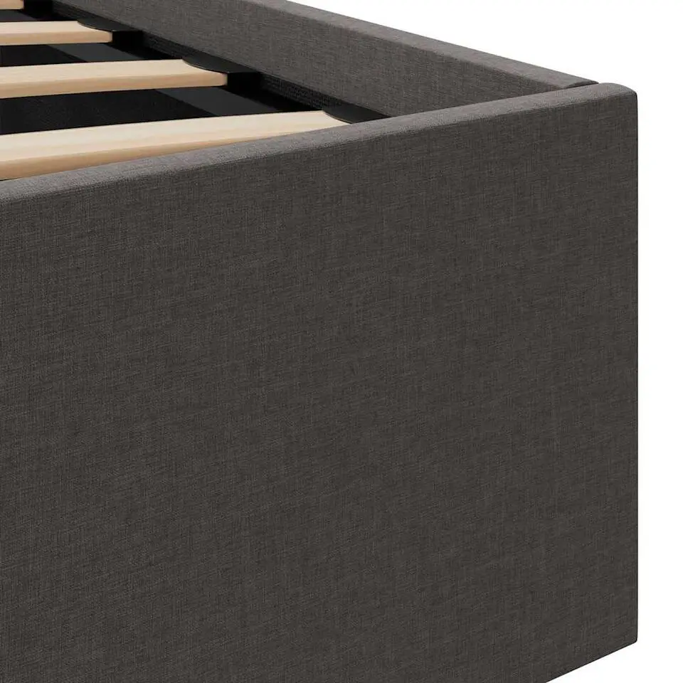 vidaXL - Bed met opbergruimte en LED - Donkergrijs - Stof - 180x200 cm