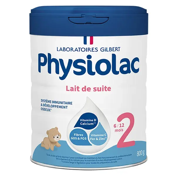 Leite Physiolac Etapa 2 para bebês de 6 a 12 meses, 800g