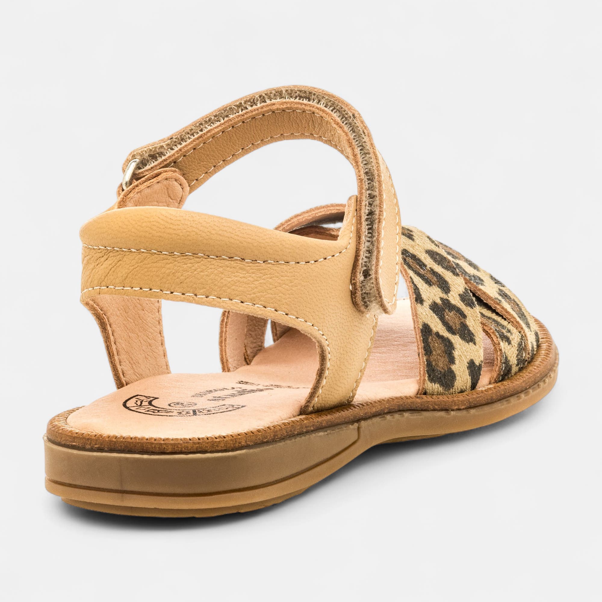 Nu-pieds Fille en cuir cognac