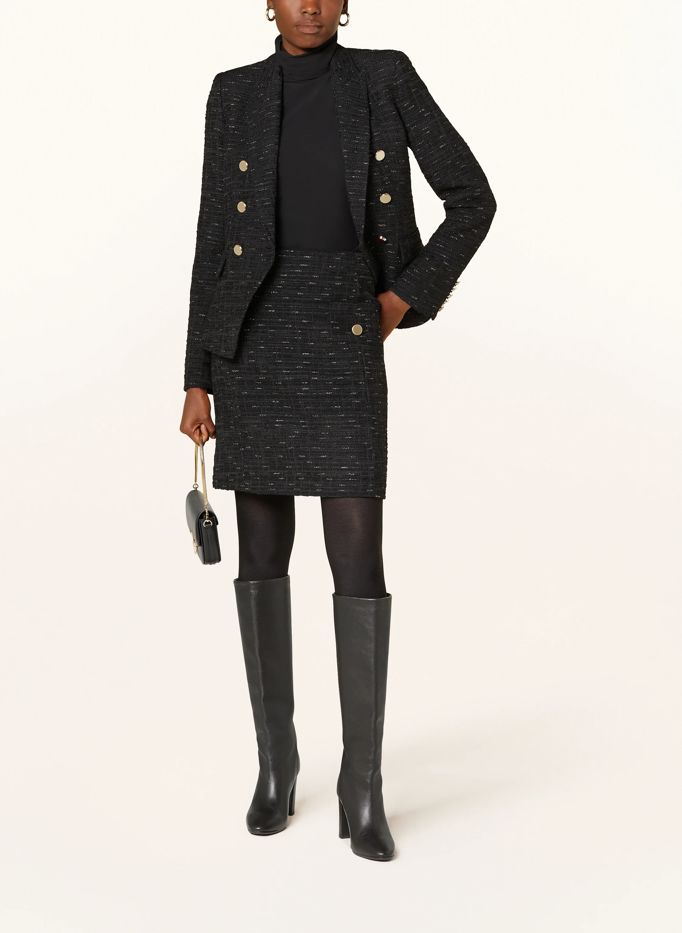 SLY 010 Tweed-Rock LARISSA mit Glitzergarn