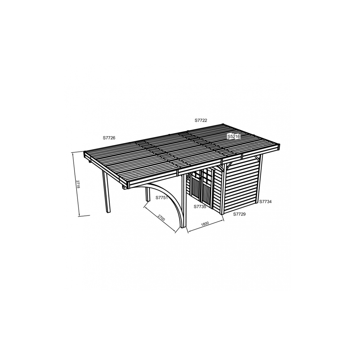 Carport combination 4064x7064