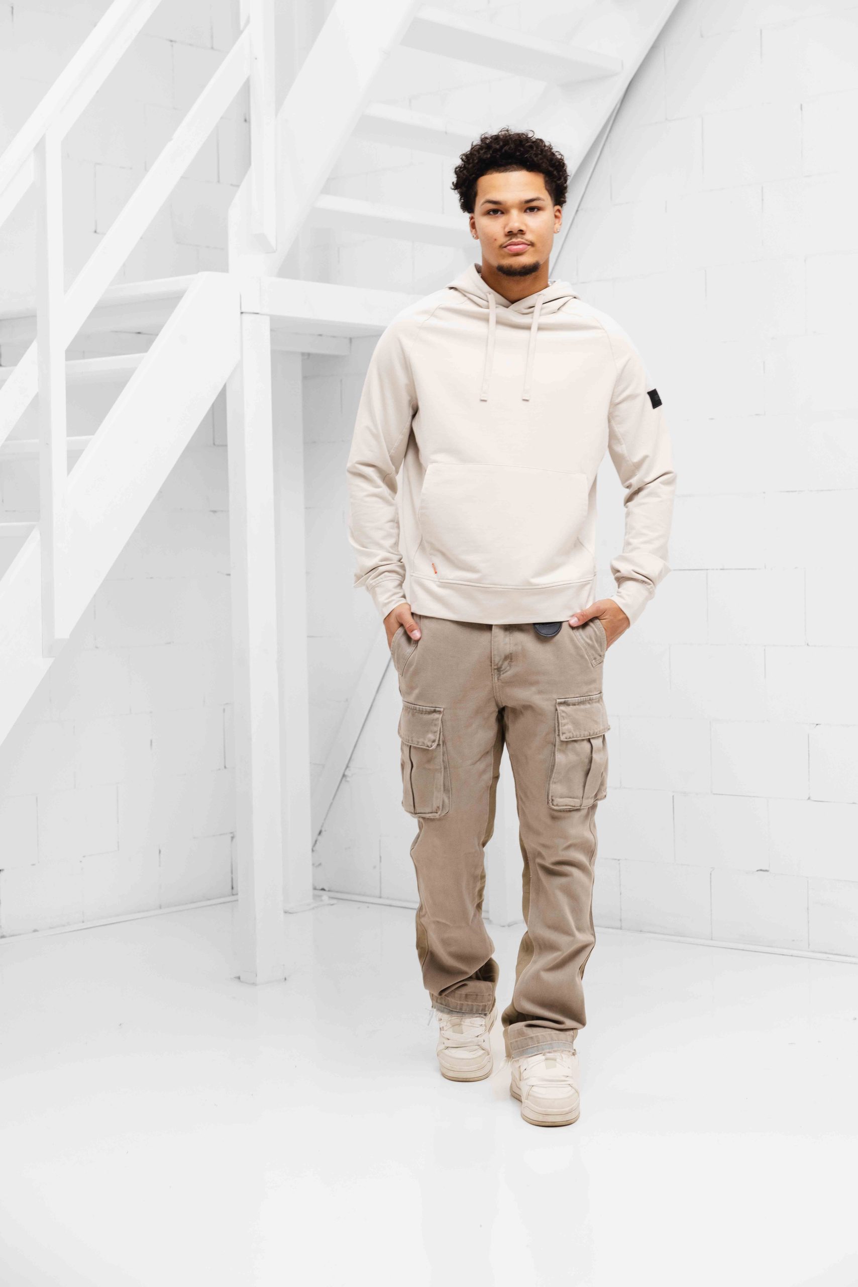 Cruyff Non Denim Hoodie Heren Sand