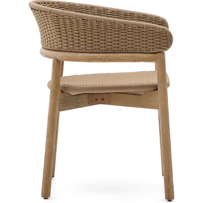 Chaise Arinella en bois d’acacia avec finition ton naturel et corde beige