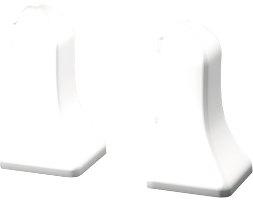 Geschuimde buitenhoekstukken voor plinten, 48 mm, wit