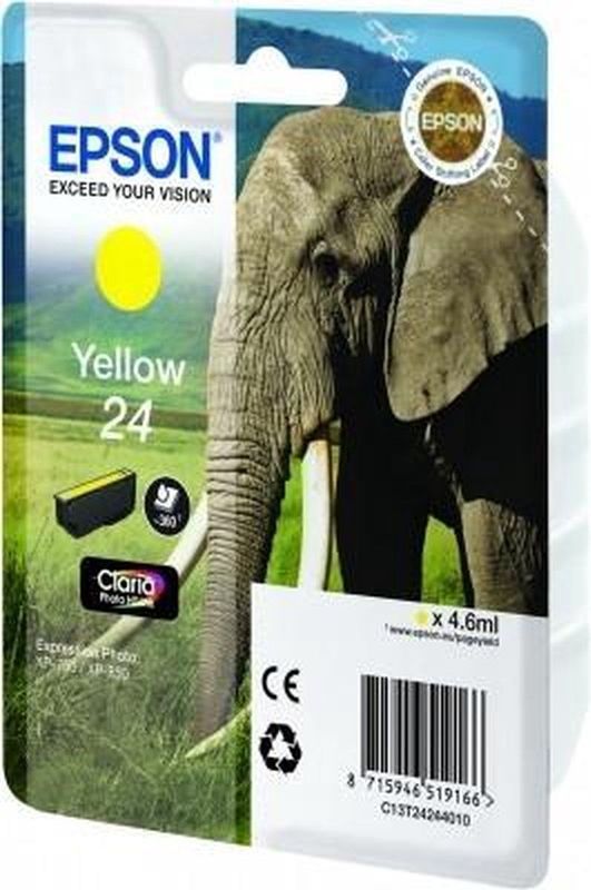 Epson - 24 (Elephant) - Gele Inkt - Geschikt Voor Diverse Epson Printers