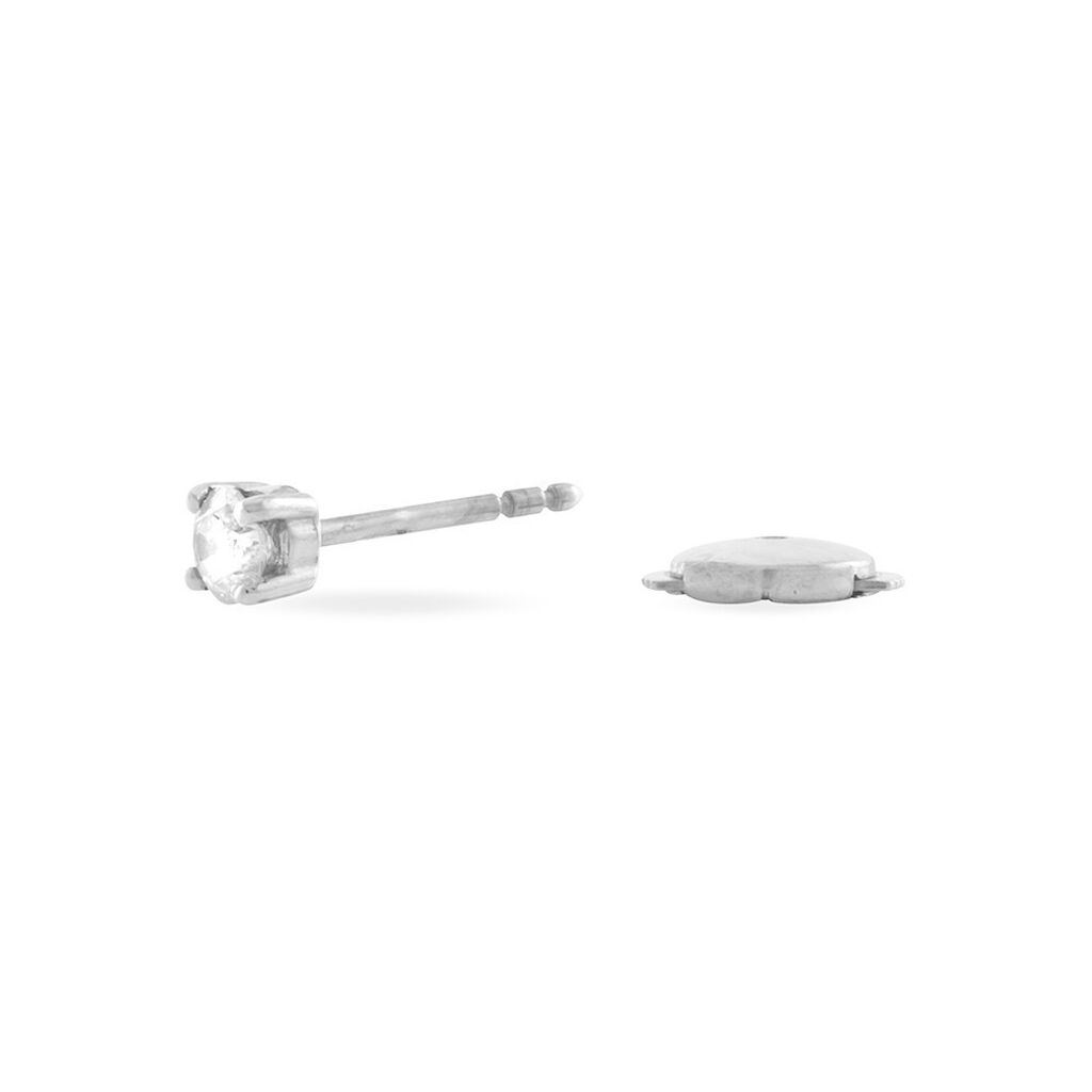 Boucles D'oreilles Puces Collection Victoria Or Blanc Diamant
