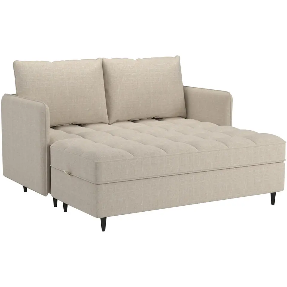 Lindhus - Bank met chaise longue omkeerbaar in stof crème