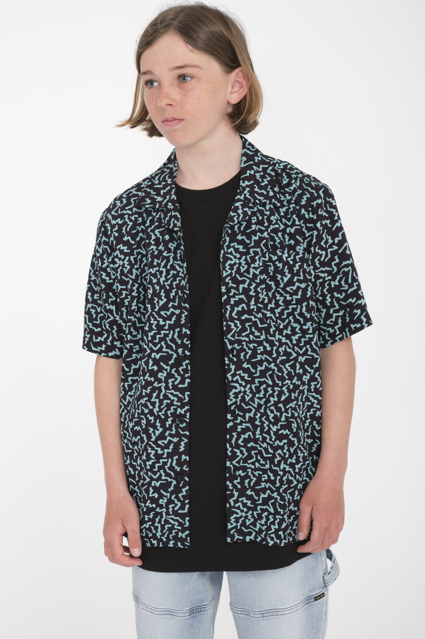 Volcom Asphalt Beach SS Woven Youth Black