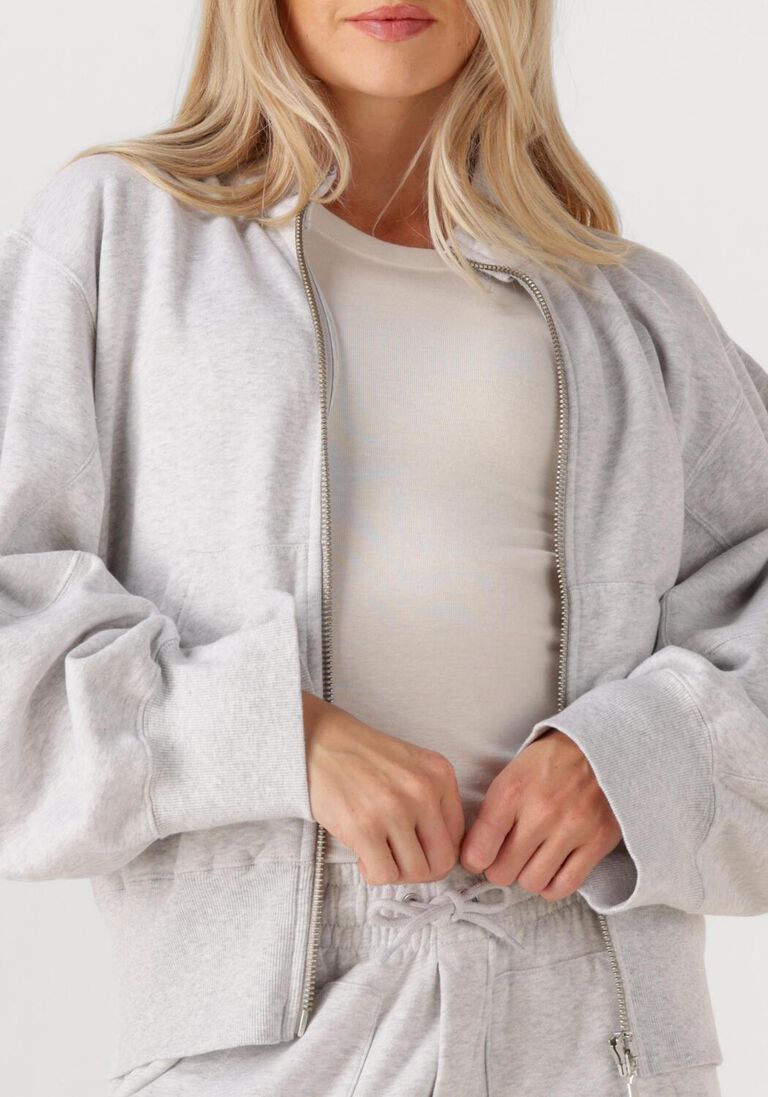 lichtgrijze sea me happy trui cobra zip sweater