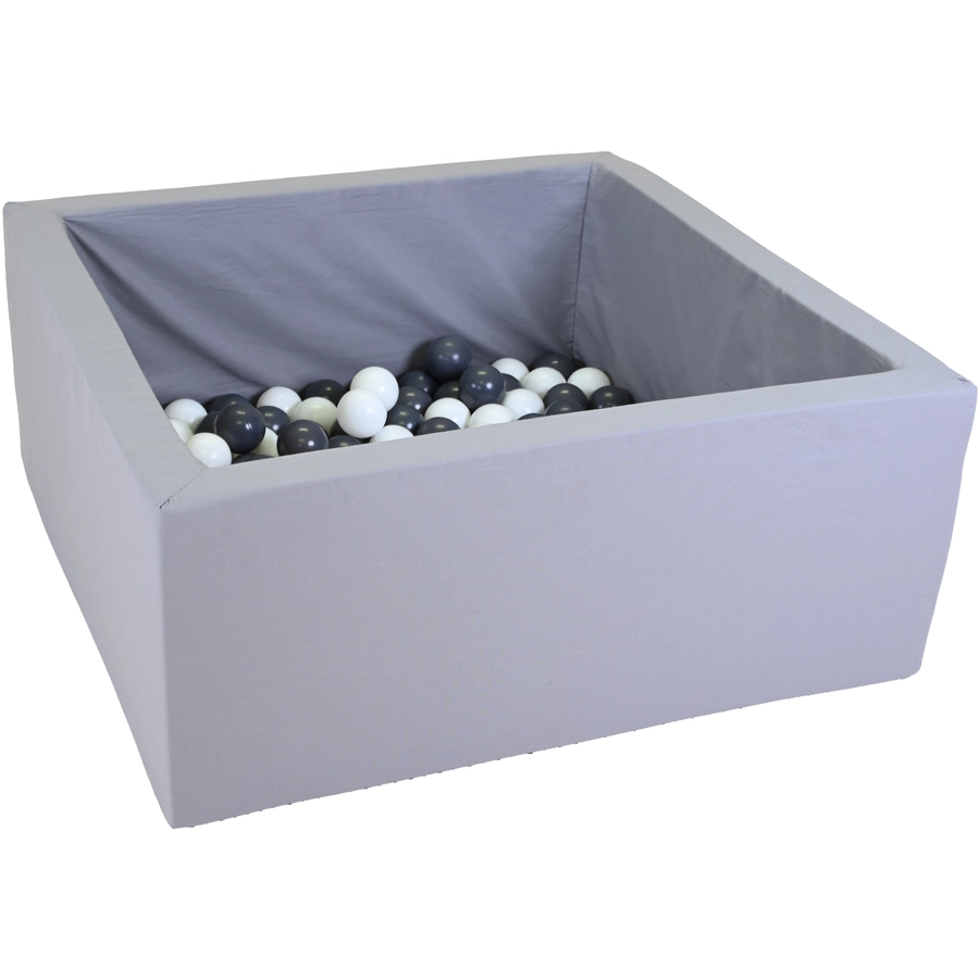 knorr toys® Bällebad soft eckig Grey - 100 balls greywhite grau