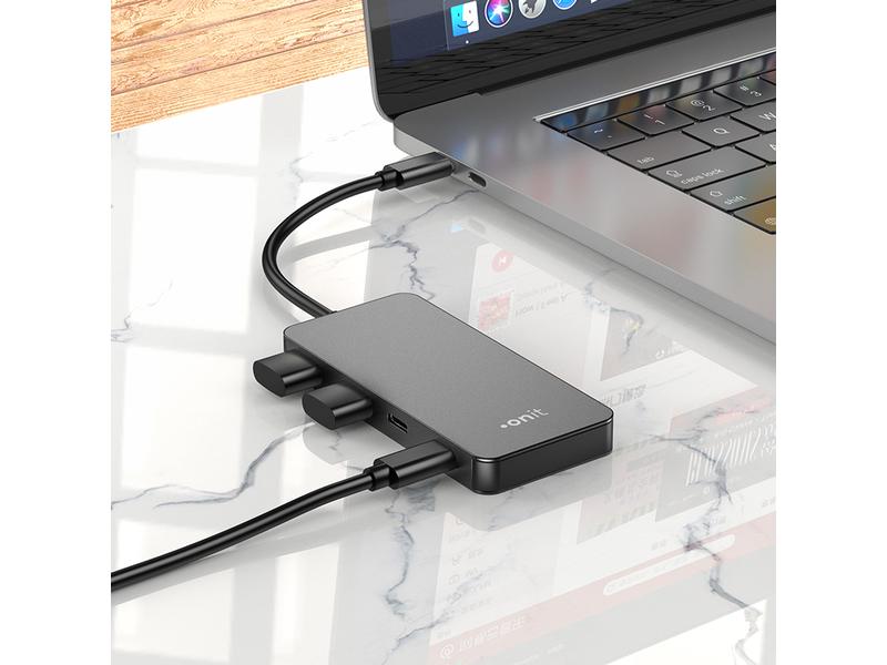 onit USB-C-Hub 2A2C Leichter und kompakter Hub mit 2 USB-A- und 2 USB-C-Ports