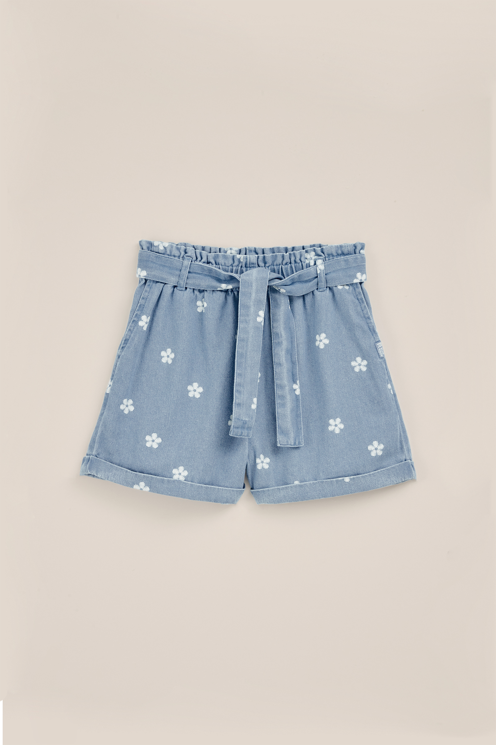 Meisjes denim short met dessin Blue Ridge Lichtblauw