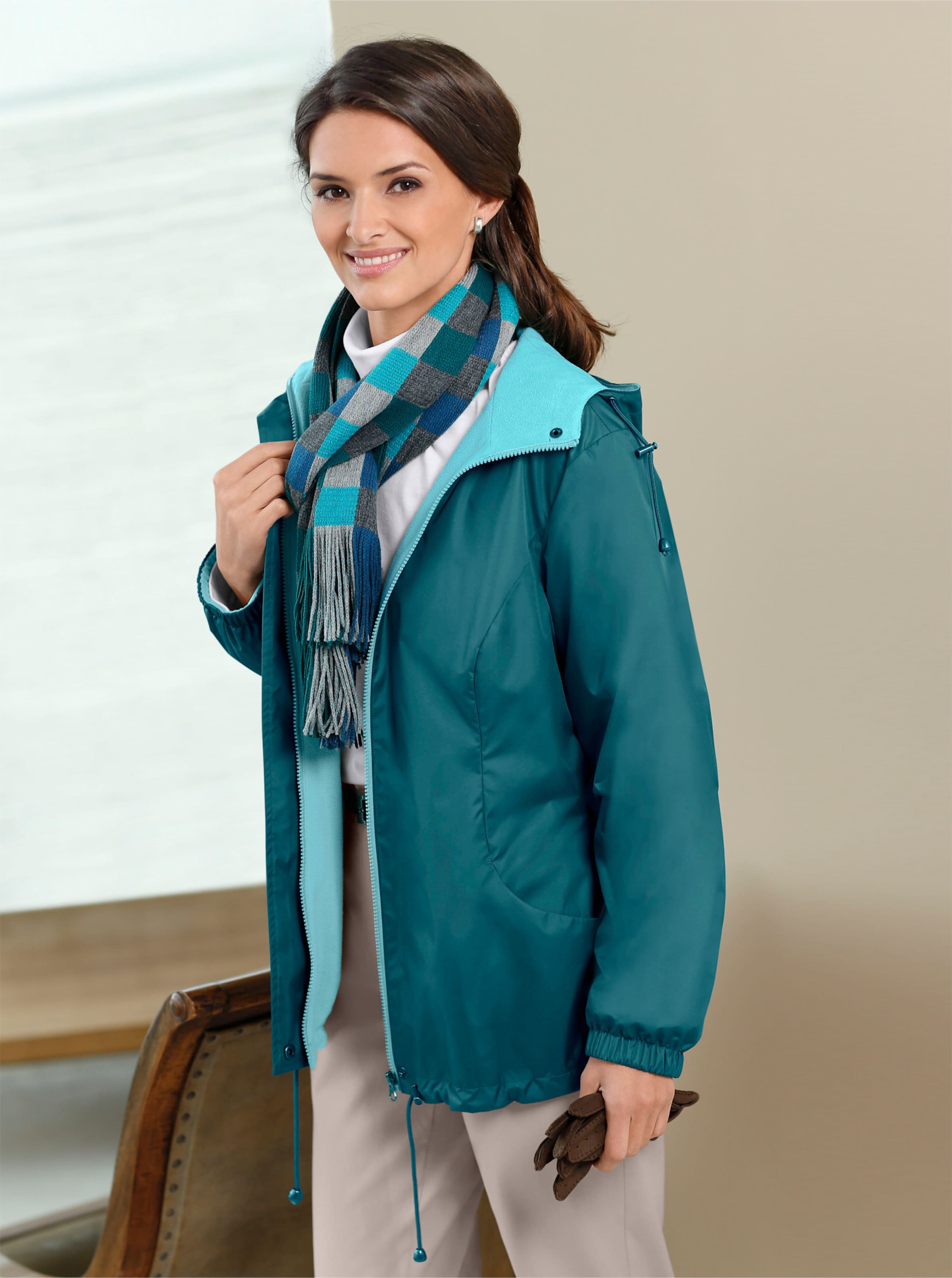 Funktionsjacke in petrol