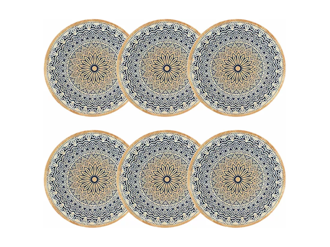 Novastyl - Lot 6 Assiettes Plates Byzance 27cm En Porcelaine