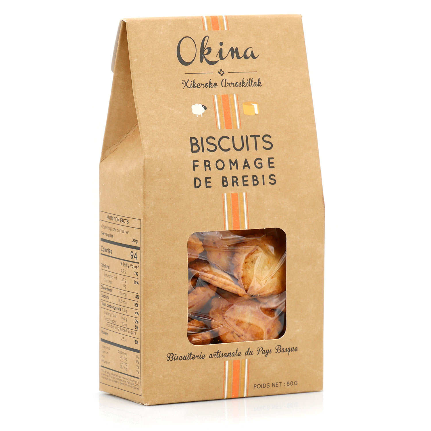 Biscuits salés au fromage pur brebis Ossau Iraty AOP