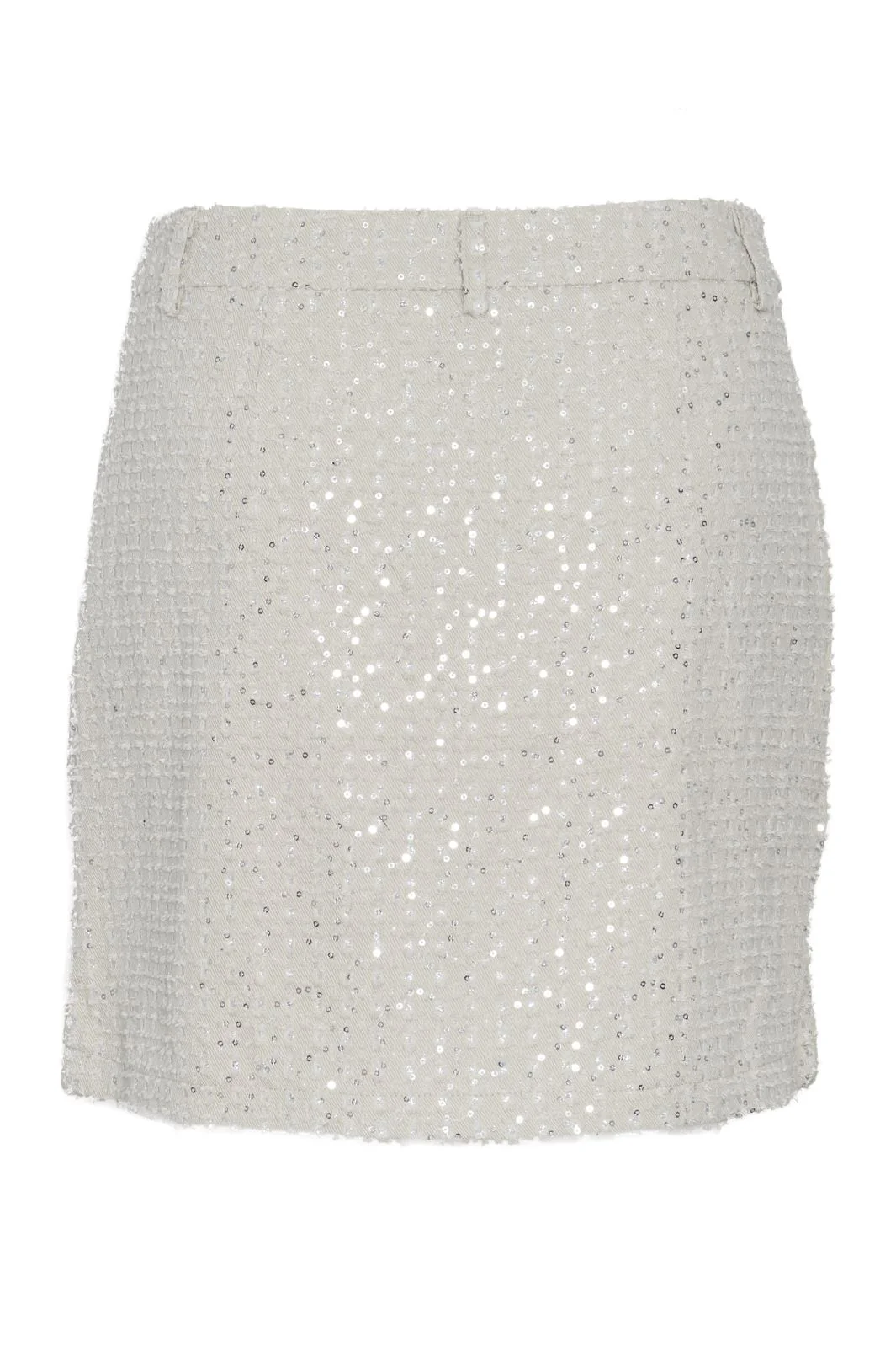 Pieces Pcdulla Short Sequence Skirt 4624242 silver gray