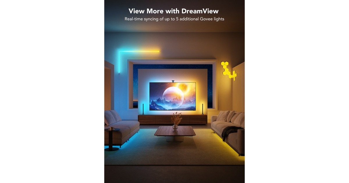 GoveeEnvisual TV Backlight T2 ledstrip  (10 meter, Wifi, Bluetooth, voor 75 - 85 inch tv's)