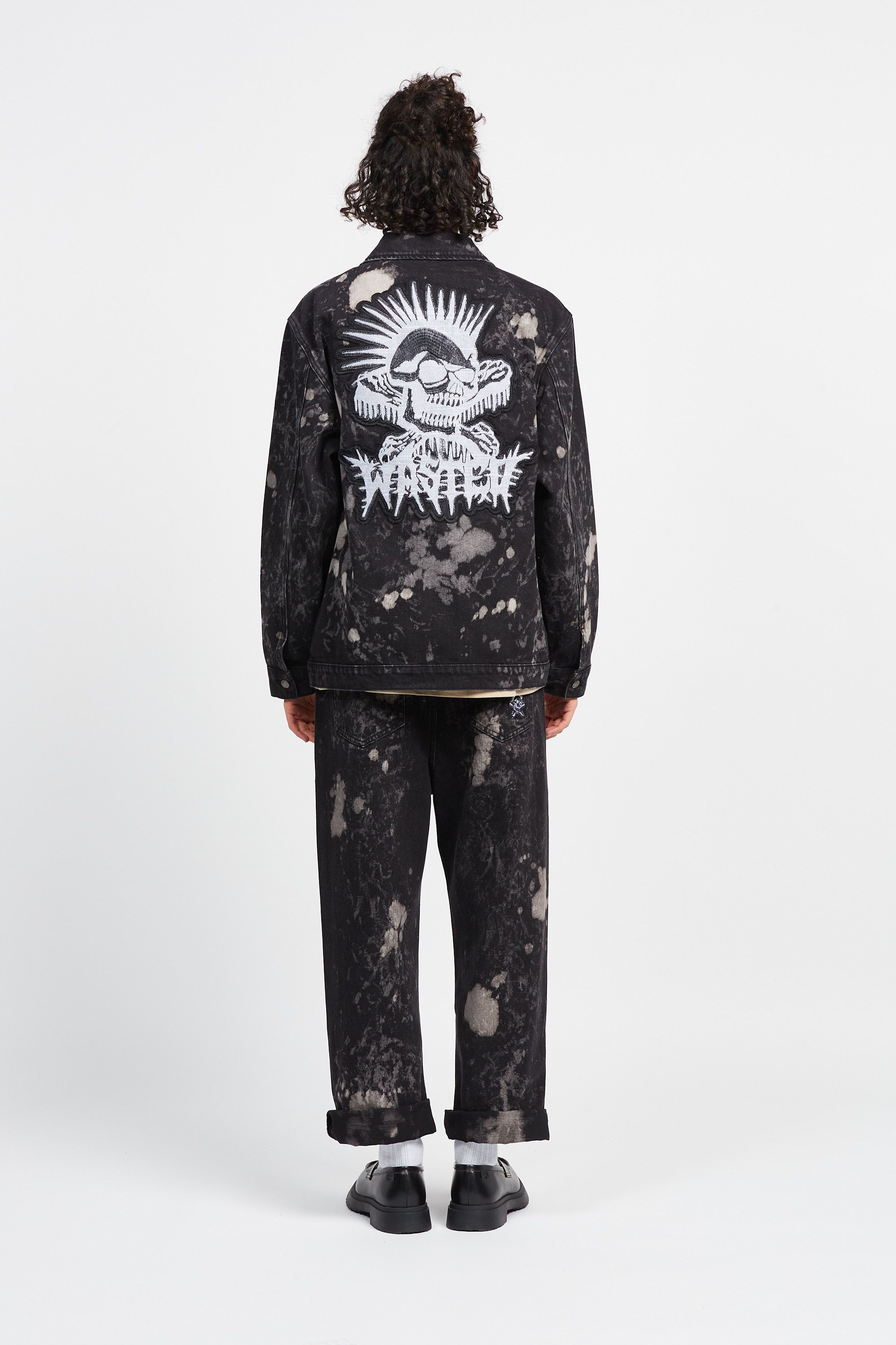 WASTED Veste en jean HAMMER EXIT BLEACH Noir
