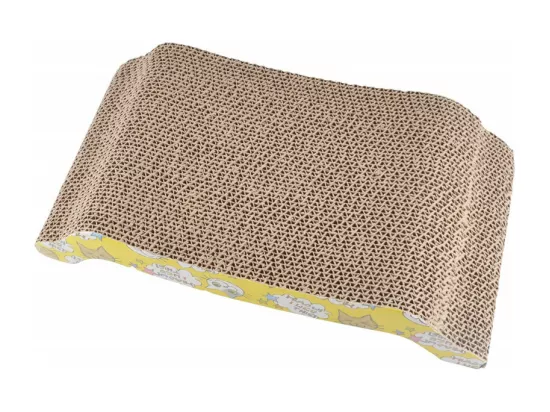 Griffoir réversible en carton à motifs - Jaune - L 43 x l 22 x H 8,8 cm