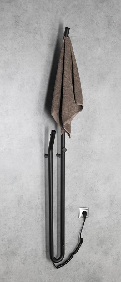 Sapho Duopasso elektrische handdoek radiator 12x170cm zwart mat