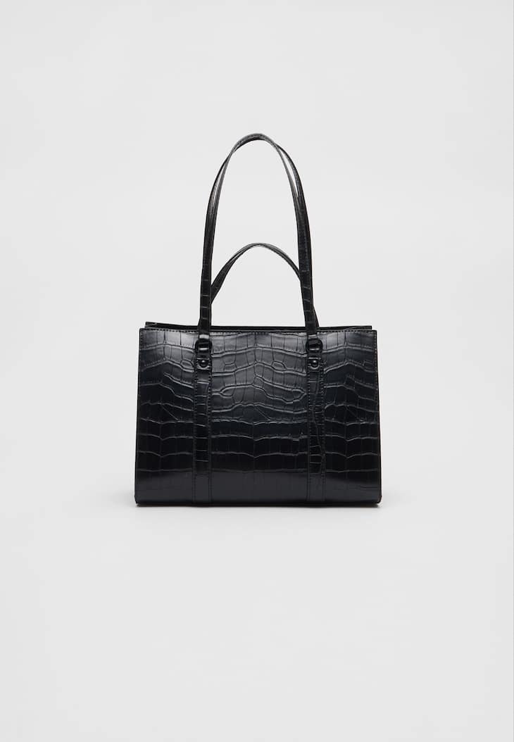 Bolsa de tecido imitando crocodilo