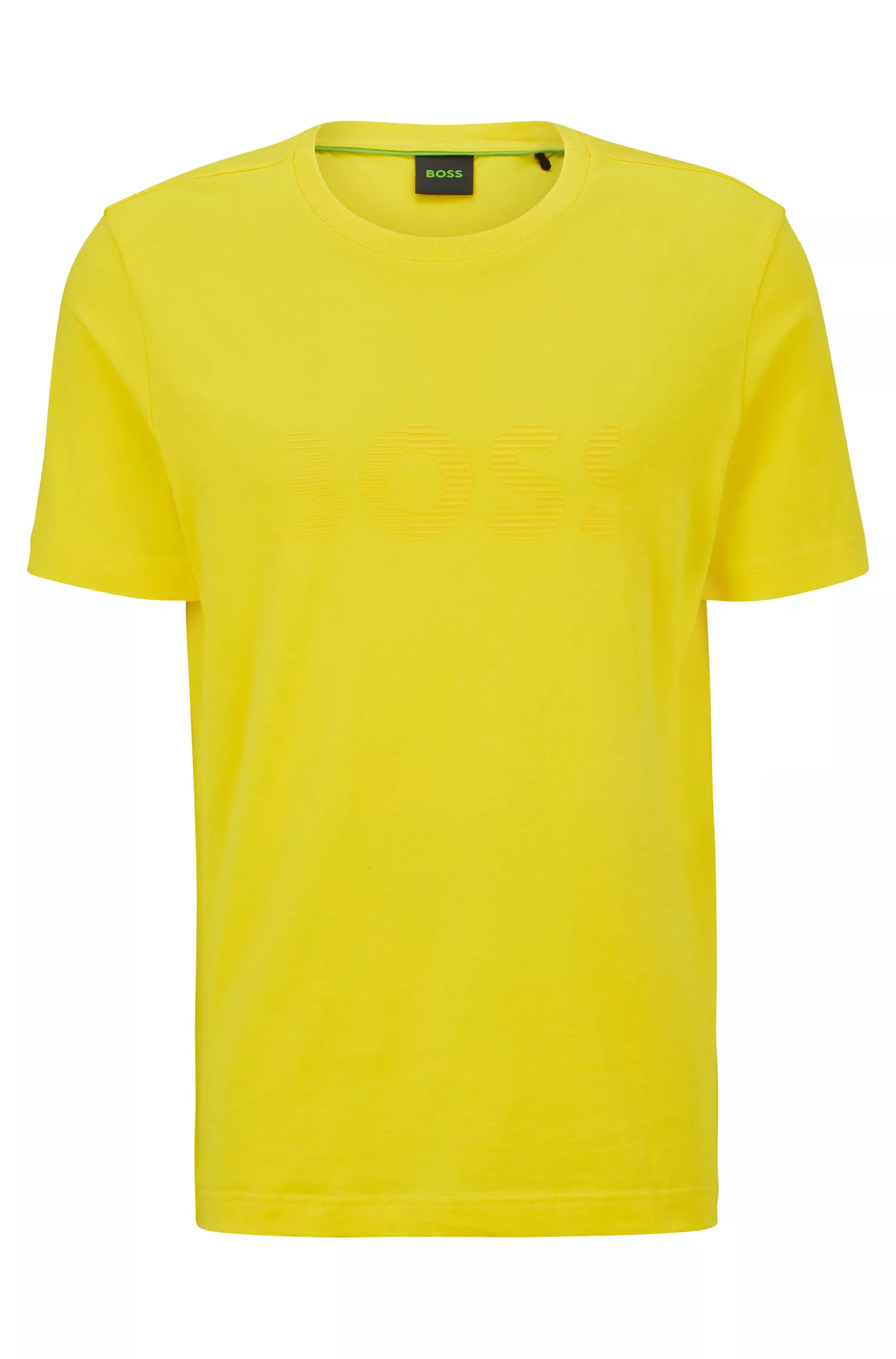 Camiseta BOSS verde em malha de algodão com estampa do logotipo