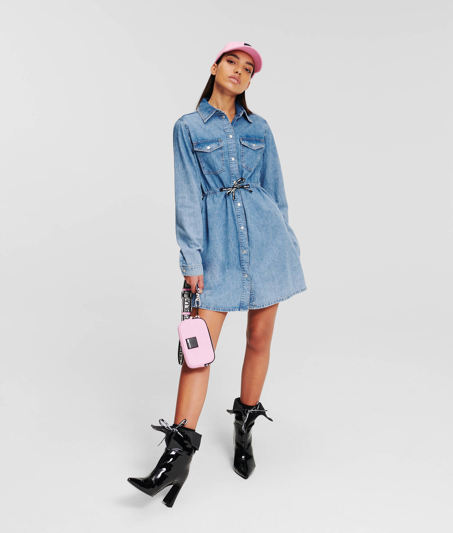 ROBE-CHEMISE EN DENIM À LA TAILLE NOUÉE KLJ