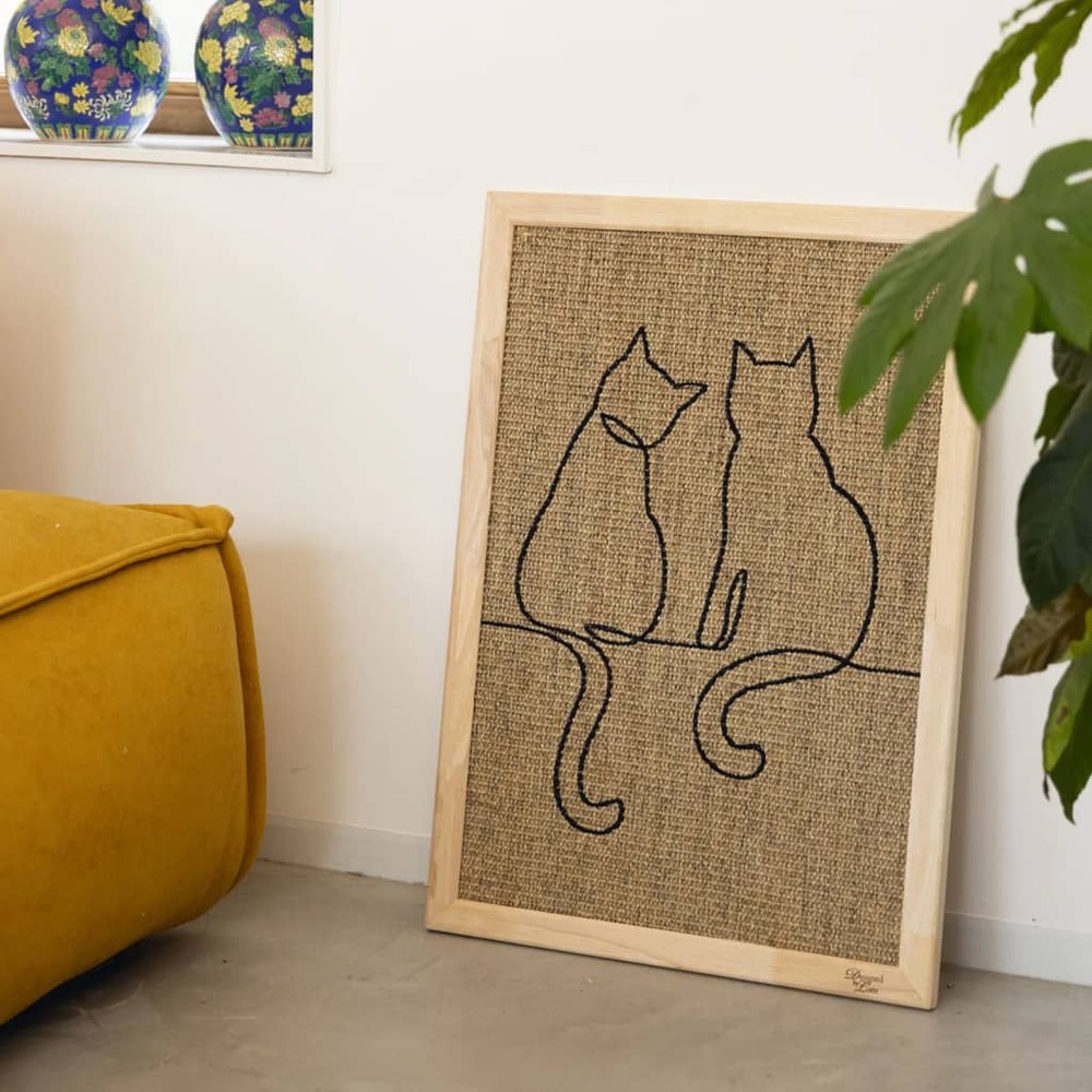 Panneau griffoir pour chats poezels 70x50x2 cm bois