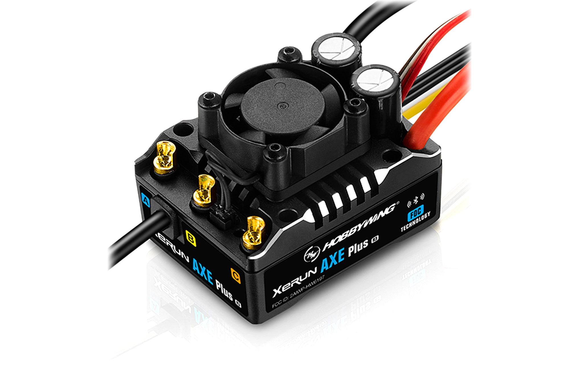 Brushless Regler Xerun AXE Plus R3 135A Sensored FOC, 2-6S<br>Brushless Sensored FOC ESC für Crawler im Massstab 1:10, 1:8 und 1:6