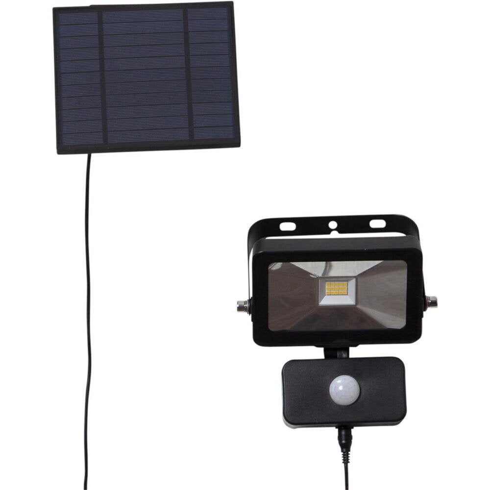 LED Solar Floodlight Powerspot in Zwart 0,4W 800lm IP44 met bewegingsmelder en schemersensor