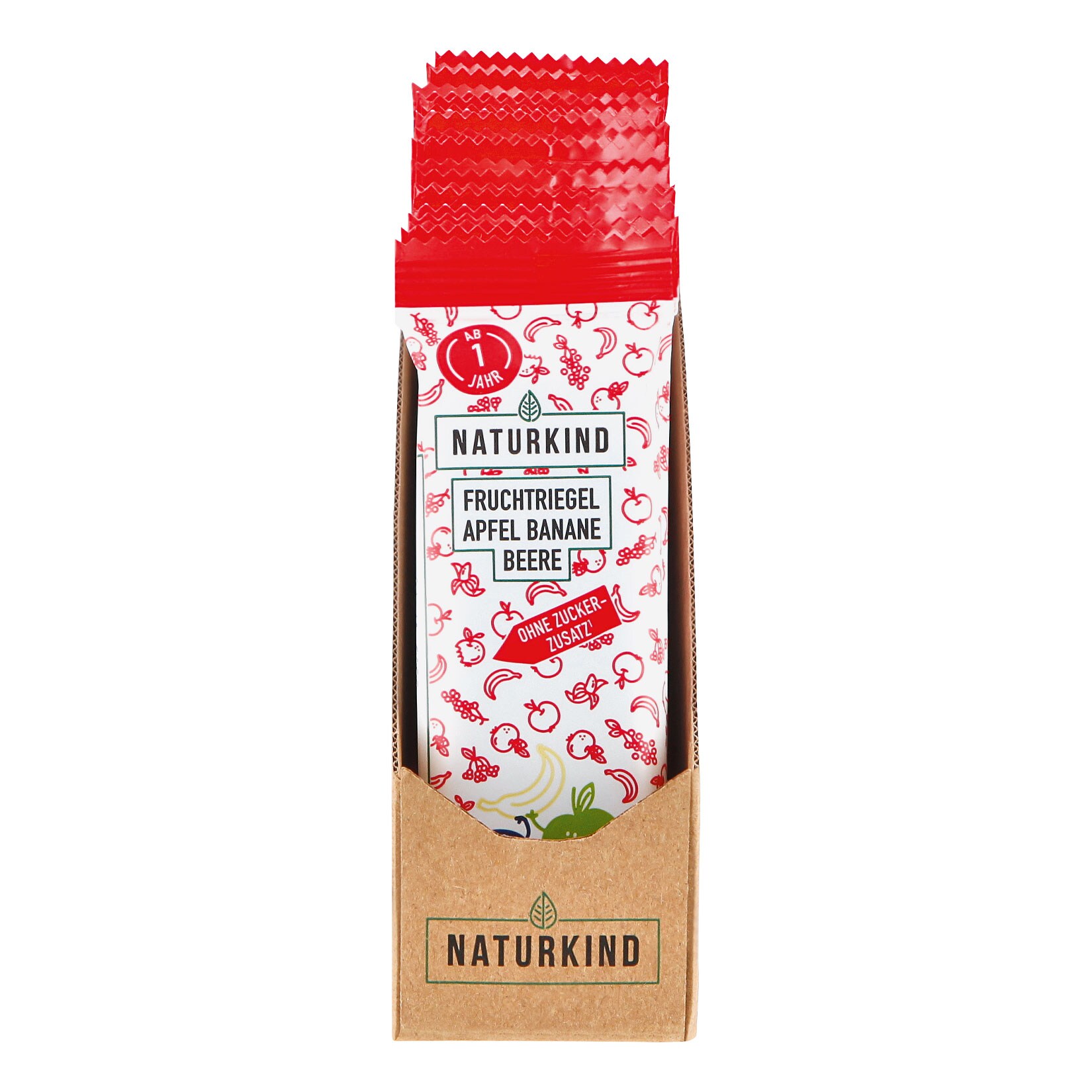 NATURKIND Bio Früchteriegel Apfel-Banane-Beere 25 g, 25er Pack