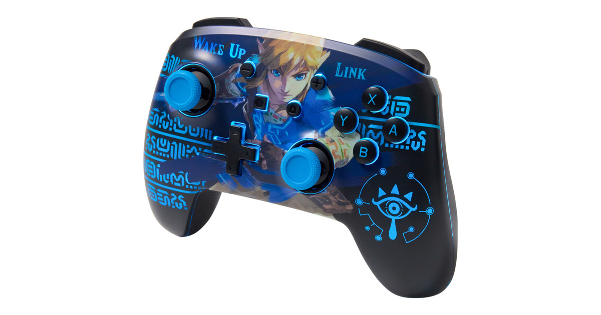 PowerAEnhanced Wireless Controller for Nintendo Switch with Lumectra - Wake Up Link  (Blauw)