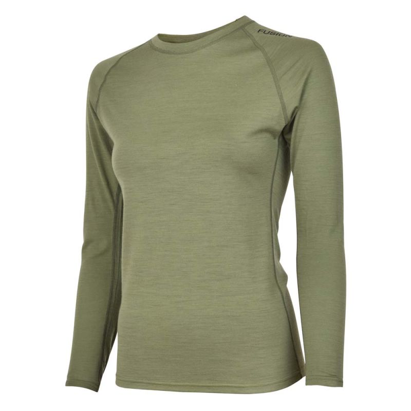 fusion c3 langaermet merinould loebe t shirt dame 243 0213 green