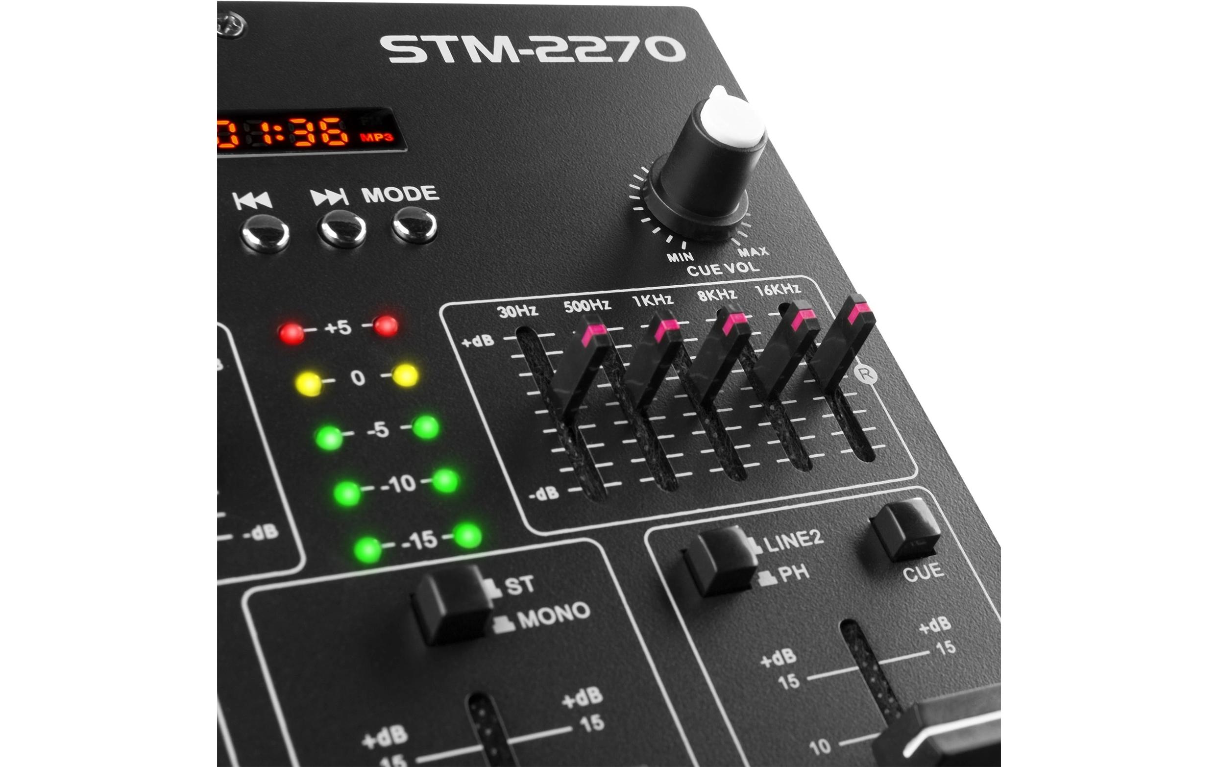 DJ-Mixer STM2270<br>4-Kanal DJ Mixer mit Effekten und BT