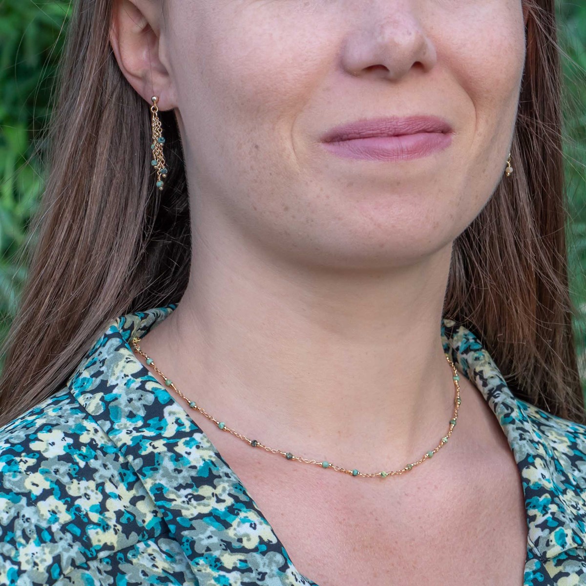 Collier Bianca en pierres Turquoise Africain