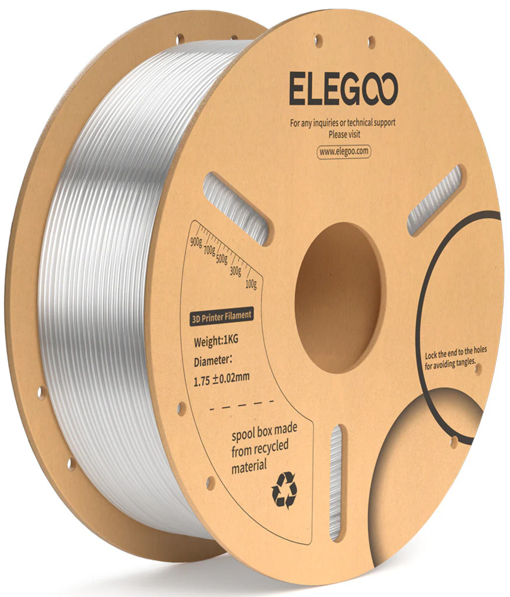 Elegoo  PLA+ Translucent, 1,75 mm / 1000 g    Modifiziertes PLA mit hoher Festigkeit in Transparent