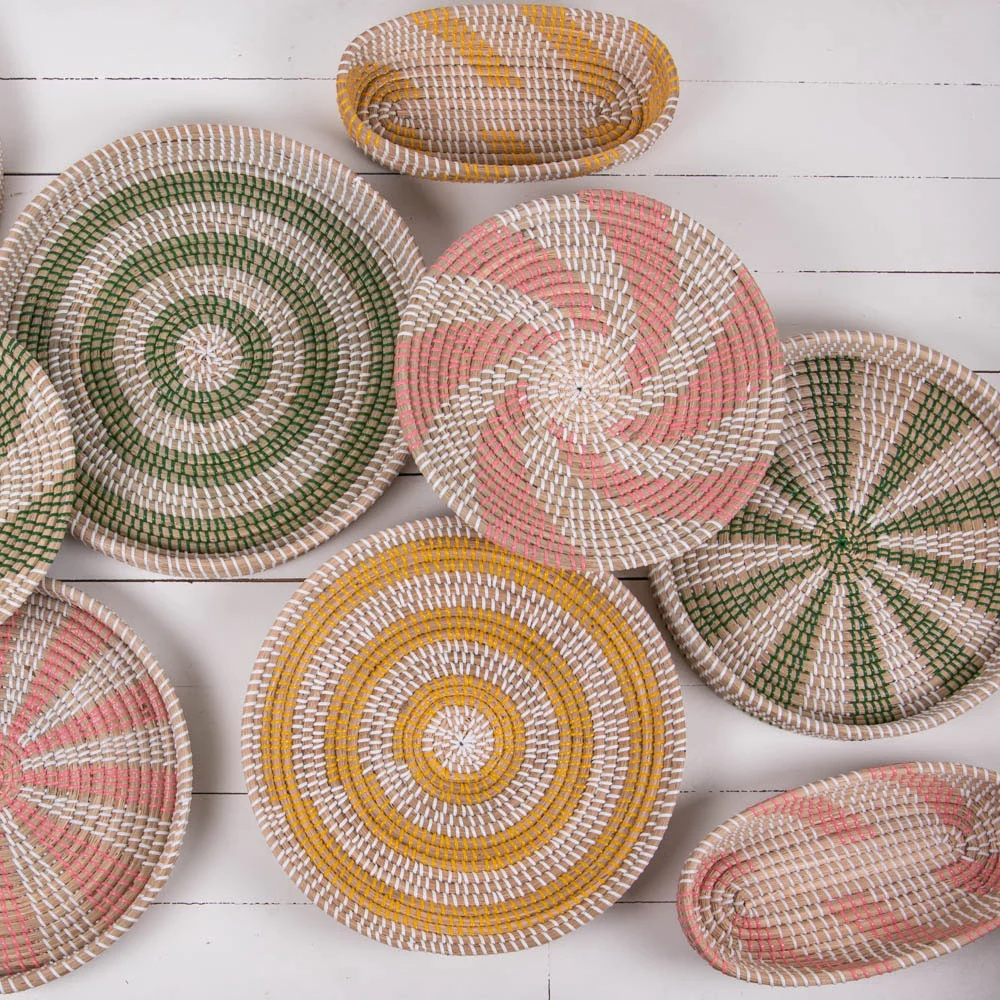 Set de 2 plateaux jonc mer rose Table passion