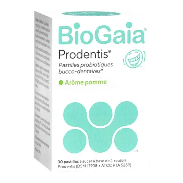 BioGaia Prodentis Pastilles Probiotiques Pomme- Boîte 30 pastilles
