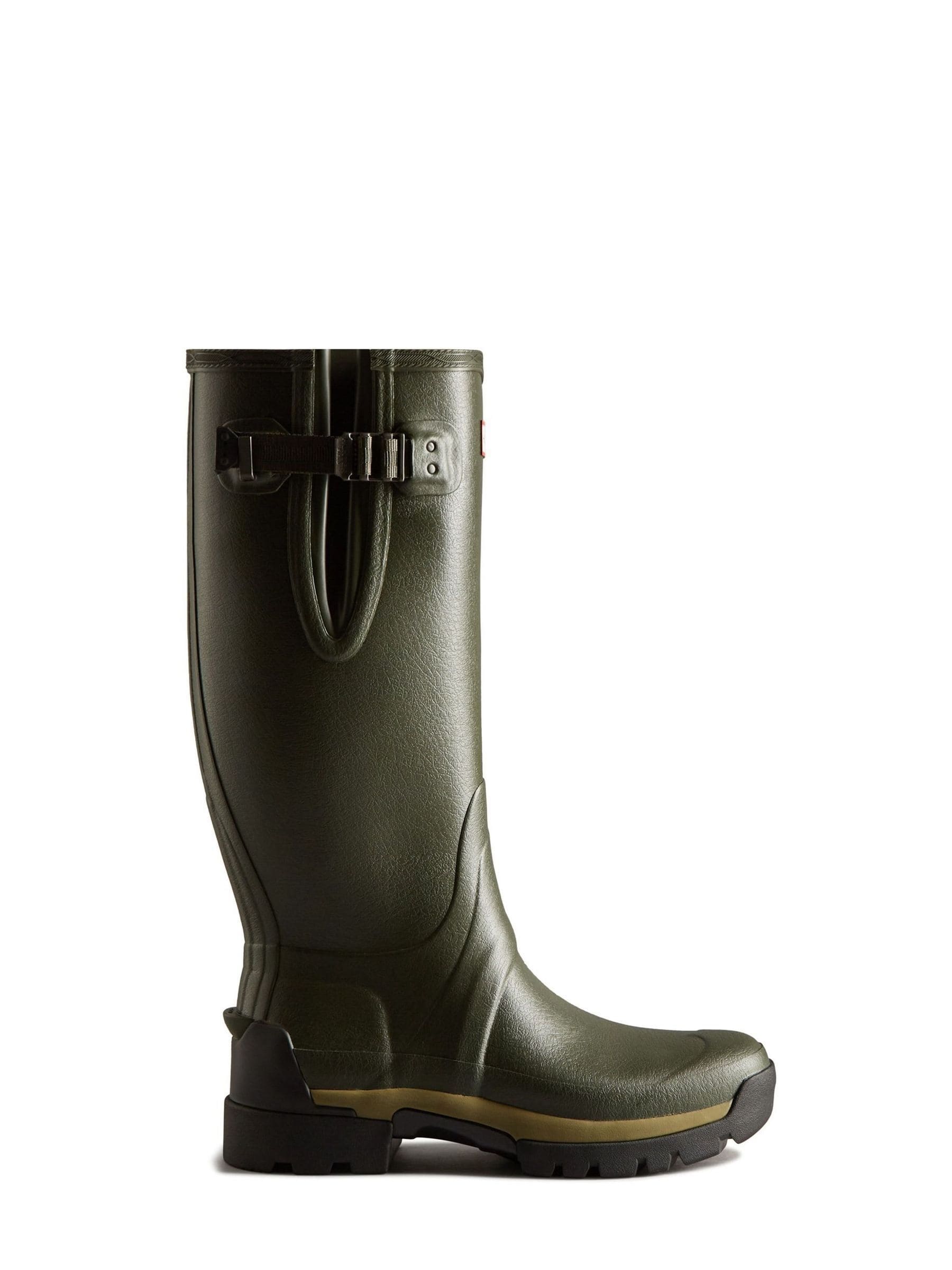 Hunter Mens Green Balmoral Tall Side Adjustable Neoprene Lined Techsole Wellies
