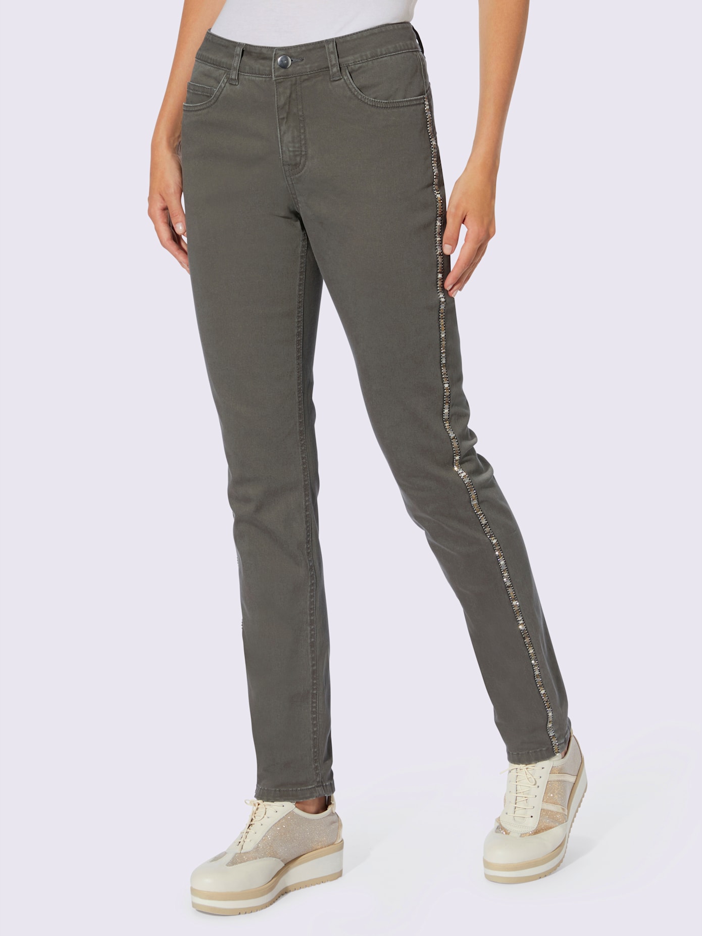 Jean petites pierres brillantes fantaisie
