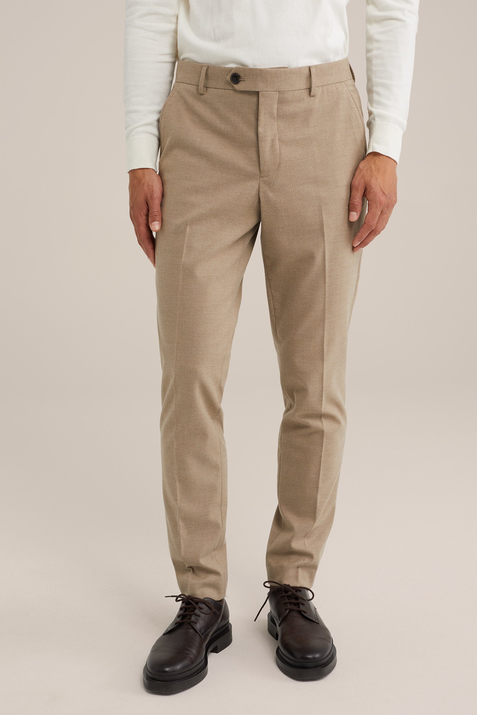 slim fit pantalon WE Fashion Beige