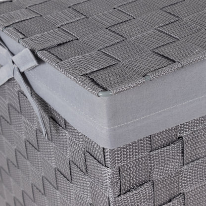 Panier à linge carré avec couvercle Stan gris