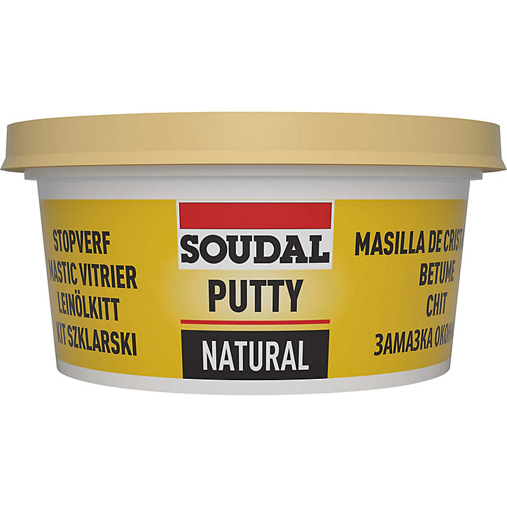 Mastic vitrier non-durcissant naturel 500g Soudal