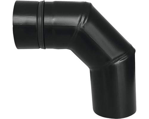 Pelletkachelbuisbocht Bertrams 90° Ø 80 mm gepoedercoat zwart