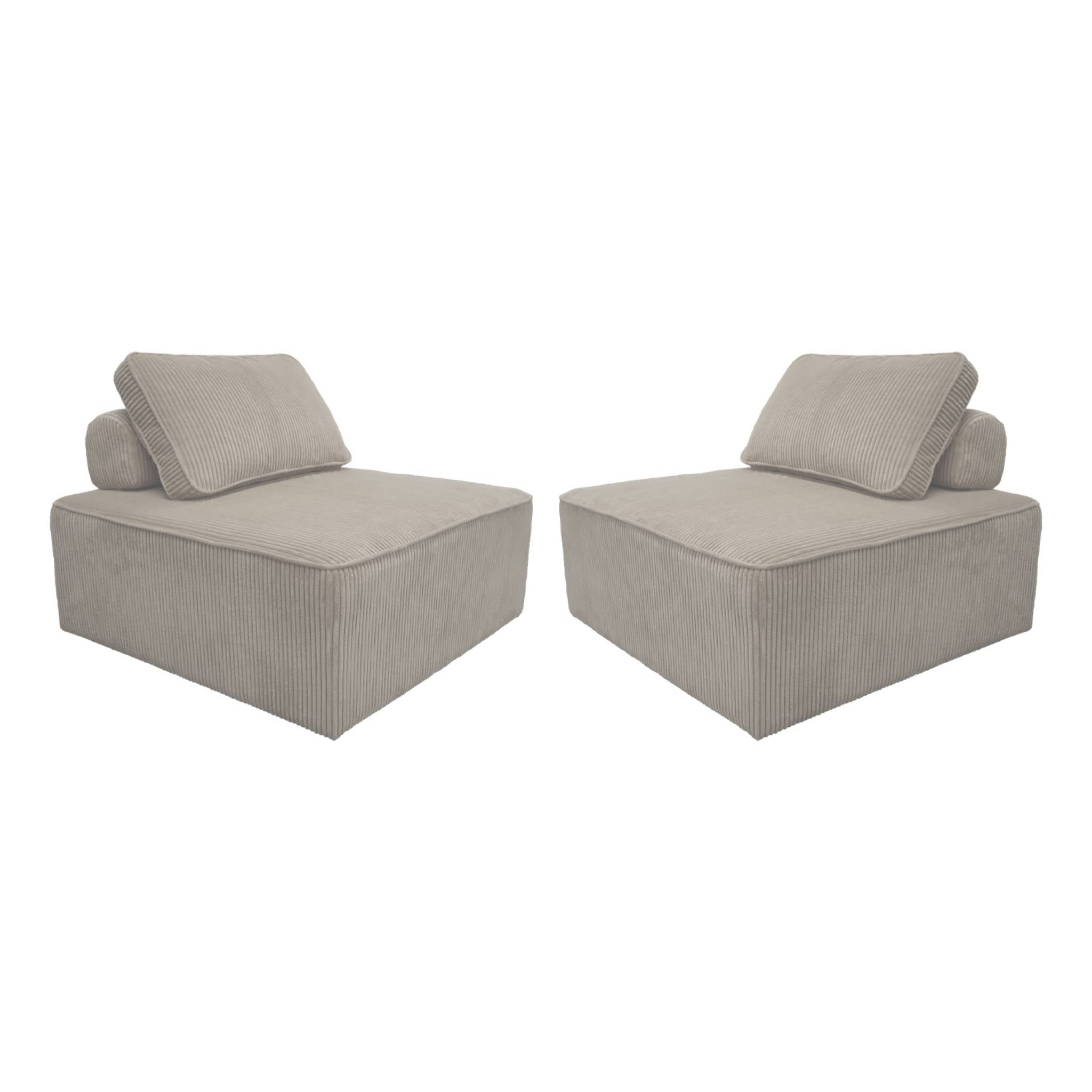 sweeek - Fauteuils corduroy 1 zitplaats (set van 2)