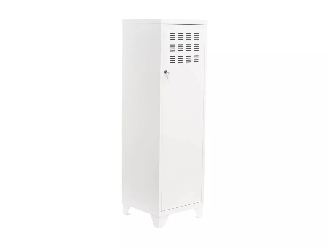Armoire de rangement métal 1 porte Blanc mat