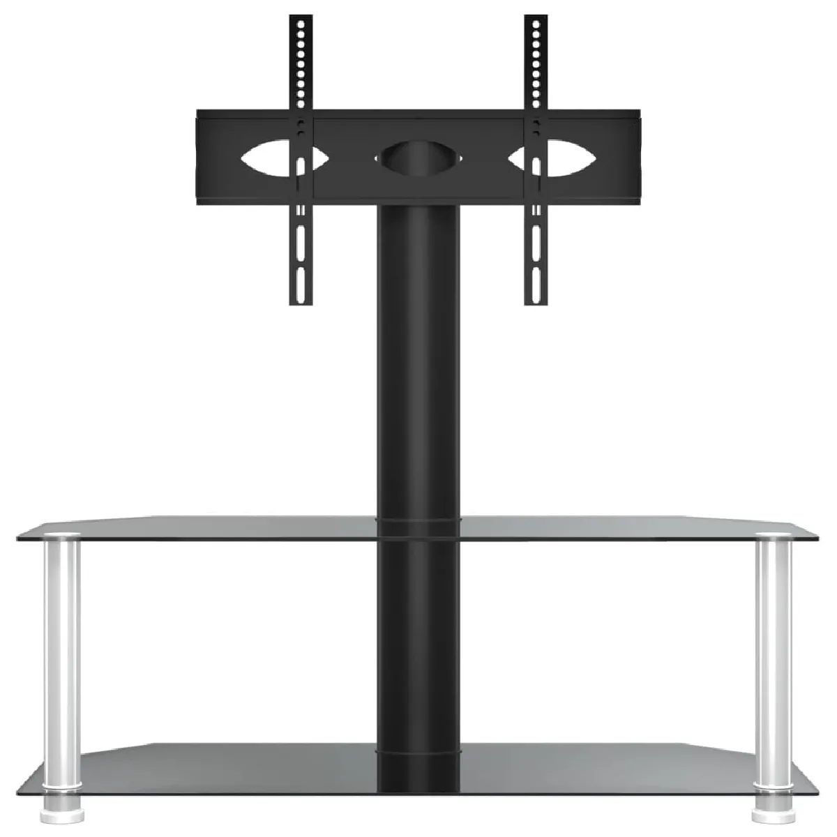 vidaXL Meuble TV d'angle pivotant noir argenté - 32 à 70 pouces