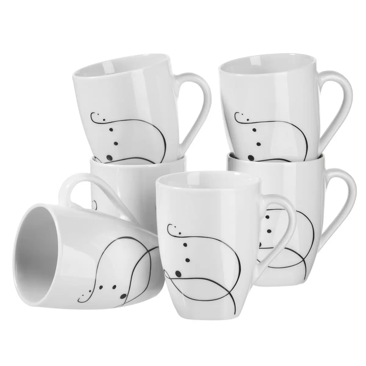 Kaffeebecher 6er Set CHANSON weiss