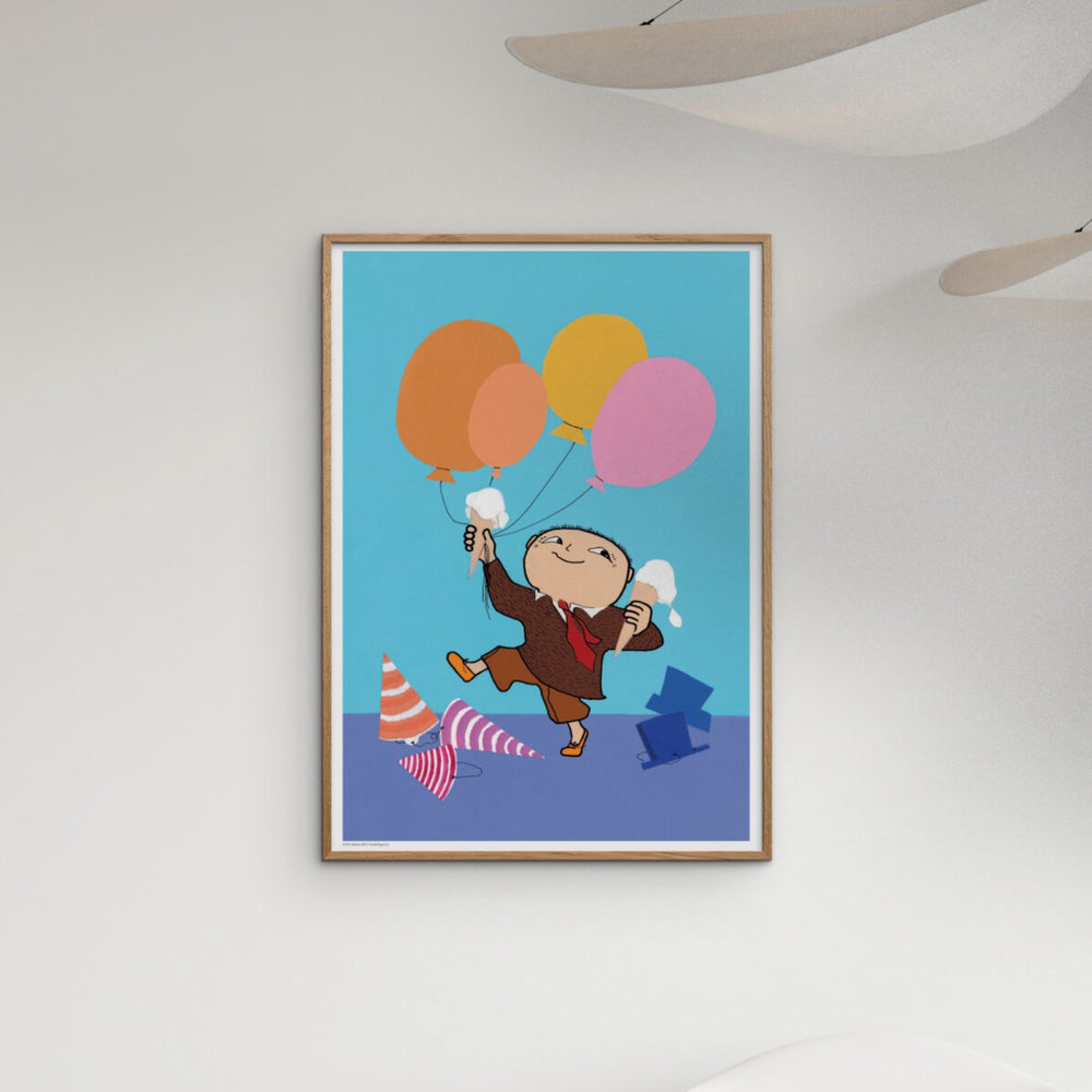 Køb Poster & Frame Alfons Åberg - Fødselsdagsfest - Balloner